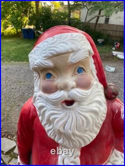 RARE 5ft Santa Claus General Foam Plastic Blow Mold Light Up Yard Decoration