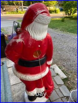 RARE 5ft Santa Claus General Foam Plastic Blow Mold Light Up Yard Decoration