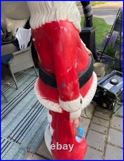 RARE 5ft Santa Claus General Foam Plastic Blow Mold Light Up Yard Decoration