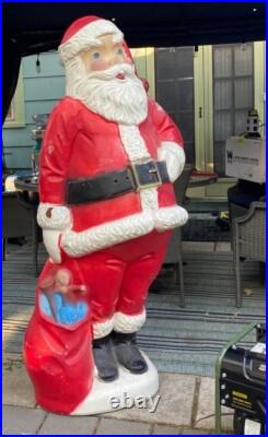 RARE 5ft Santa Claus General Foam Plastic Blow Mold Light Up Yard Decoration