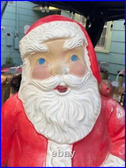 RARE 5ft Santa Claus General Foam Plastic Blow Mold Light Up Yard Decoration