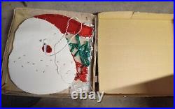 RARE 90's Mr Christmas 48x25 MERRY CHRISTMAS Lg Santa Face WORKS PERFECT
