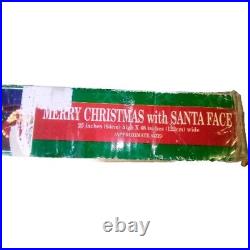 RARE 90's Mr Christmas 48x25 MERRY CHRISTMAS Lg Santa Face WORKS PERFECT