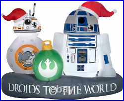 RARE Airblown Inflatable Stylized R2-D2 BB-8 Droid to the World Scene Star Wars