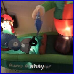 RARE Christmas Santa And Elf Fishing Boat Inflatable Airblown Blow Up #2205 RARE Christmas Santa And Elf Fishing Boat Inflatable Airblown Blow Up #2205
