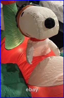 RARE GEMMY 2014 Snoopy Inflatable Airplane 6.5' Blow Up withBOX See Details