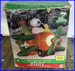RARE GEMMY 2014 Snoopy Inflatable Airplane 6.5' Blow Up withBOX See Details