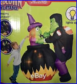 RARE GEMMY Airblown Inflatable Lighted & Animation 6' Monster Witch 2007