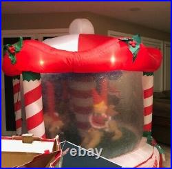 RARE Gemmy Air Blown Inflatable Animated Carousel Lights Up Rotates 8 feet