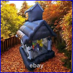 RARE Gemmy Halloween Airblown Inflatable Rotating 6 ft Haunted House Lights READ