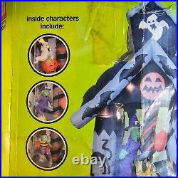 RARE Gemmy Halloween Airblown Inflatable Rotating 6 ft Haunted House Lights READ