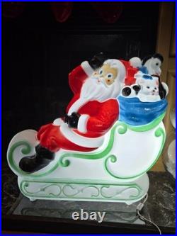 RARE Santa Sleigh Blow Mold Grand Venture Carolina Enterprises 1977-NOT TABLETOP