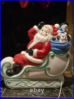 RARE Santa Sleigh Blow Mold Grand Venture Carolina Enterprises 1977-NOT TABLETOP