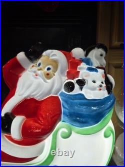 RARE Santa Sleigh Blow Mold Grand Venture Carolina Enterprises 1977-NOT TABLETOP