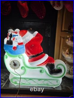 RARE Santa Sleigh Blow Mold Grand Venture Carolina Enterprises 1977-NOT TABLETOP