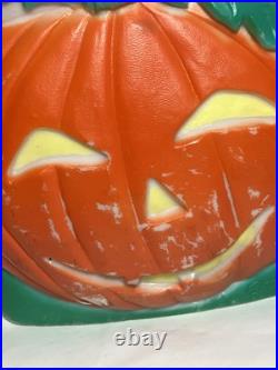 RARE VTG Don Featherstone Halloween Union Blow Mold Ghost Pumpkin Patch Wreath