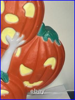 RARE VTG Don Featherstone Halloween Union Blow Mold Ghost Pumpkin Patch Wreath
