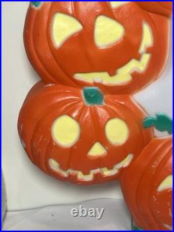 RARE VTG Don Featherstone Halloween Union Blow Mold Ghost Pumpkin Patch Wreath