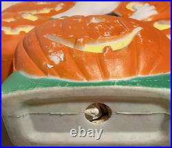 RARE VTG Don Featherstone Halloween Union Blow Mold Ghost Pumpkin Patch Wreath