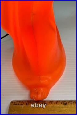 RARE Vintage 1970s Blow Mold Orange Witch Holding a Small Pumpkin AAA2903