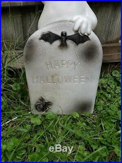 RARE Vintage 40 3 Ghost Tombstone Bat Don Featherstone Happy Halloween BlowMold