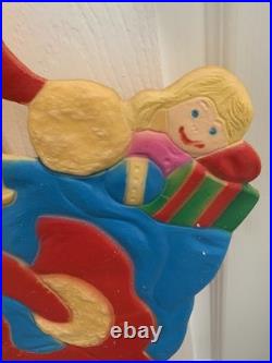 RARE Vintage Christmas Santa Toy Bag Yard Art Yard Decoration 34 HTF Plastic