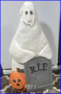 RARE Vintage Halloween Blow Mold-Ghost-Tombstone-Pumpkin -36-TPI