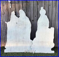 RARE Vintage LARGE 52 Life-Size Wood Outdoor Indoor Nativity Scene Set VTG Noel