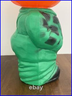RARE Vintage Mr. Blinky Farmer Jack O Lantern Blow Mold Halloween With Hat