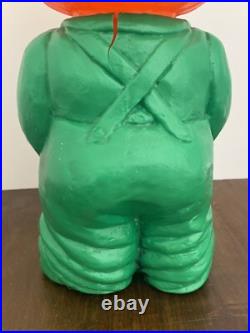 RARE Vintage Mr. Blinky Farmer Jack O Lantern Blow Mold Halloween With Hat