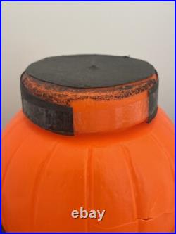 RARE Vintage Mr. Blinky Farmer Jack O Lantern Blow Mold Halloween With Hat