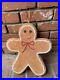 RARE Vintage Plastic Gingerbread Man Blow Mold 17 Hanging Decoration Glitter