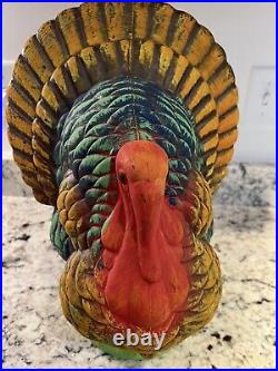 RARE Vintage Thanksgiving Turkey Blow Mold Forest Glen Winery velvet texture 15