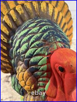 RARE Vintage Thanksgiving Turkey Blow Mold Forest Glen Winery velvet texture 15