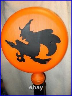 RARE Vtg 1991 Union Halloween Witch Lighted Blow Mold Lollipop Lamp Post MINT