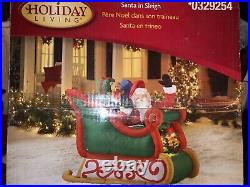 READ DESCRIPTION Gemmy 2010 Airblown Inflatable Realistic Santa in Sleigh RARE