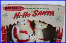 Rare 1950's Paramount Hi-Ho Santa Claus Blow Mold Light with Box, No. 93B (Works)