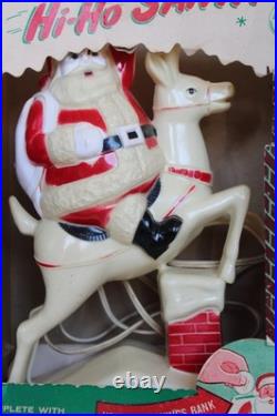 Rare 1950's Paramount Hi-Ho Santa Claus Blow Mold Light with Box, No. 93B (Works)