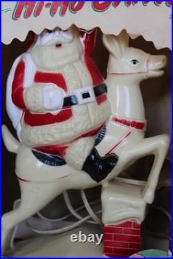 Rare 1950's Paramount Hi-Ho Santa Claus Blow Mold Light with Box, No. 93B (Works)