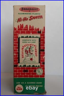 Rare 1950's Paramount Hi-Ho Santa Claus Blow Mold Light with Box, No. 93B (Works)