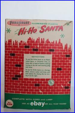 Rare 1950's Paramount Hi-Ho Santa Claus Blow Mold Light with Box, No. 93B (Works)