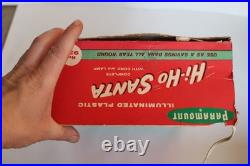 Rare 1950's Paramount Hi-Ho Santa Claus Blow Mold Light with Box, No. 93B (Works)