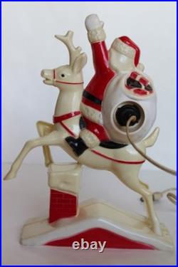 Rare 1950's Paramount Hi-Ho Santa Claus Blow Mold Light with Box, No. 93B (Works)