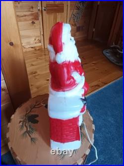 Rare 1981 Carolina vintage Christmas Blow Mold Santa Claus Chimney Fireplace 17