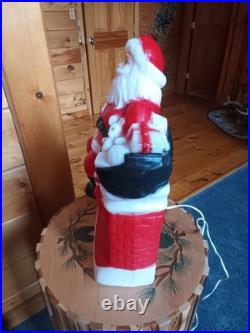 Rare 1981 Carolina vintage Christmas Blow Mold Santa Claus Chimney Fireplace 17
