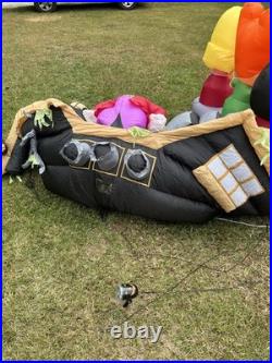 Rare 2007 Gemmy Air Blown Inflatable 8 Foot Pirate Ship For Parts Or Repair