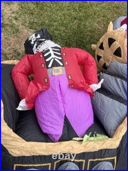 Rare 2007 Gemmy Air Blown Inflatable 8 Foot Pirate Ship For Parts Or Repair