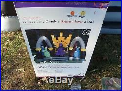 Rare 2008 Halloween Inflatable Airblown 11ft Zombie Organ Player Scene Working