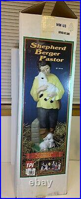 Rare 33 TPI Shepard Boy Sheep Nativity Christmas Blow Mold Light Yellow Shirt