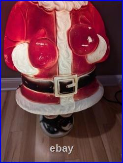 Rare Beco Motorized Motion Santa Christmas Mechanical Vintage Blow Mold
